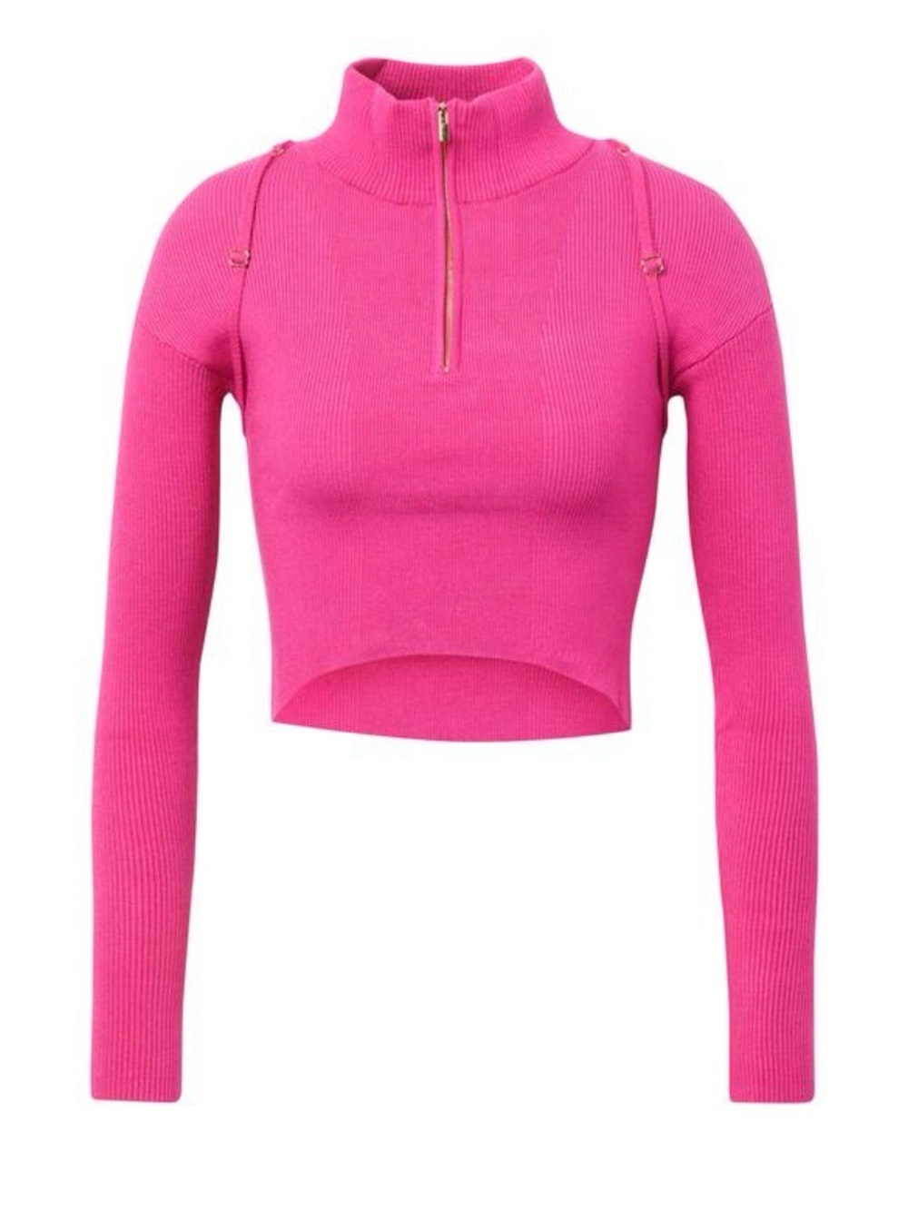 Jacquemus Top corto con mezza zip La Maille Bormio